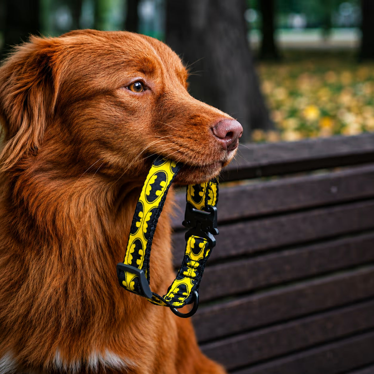 Batman Nylon Dog Collar with Smart QR Tag