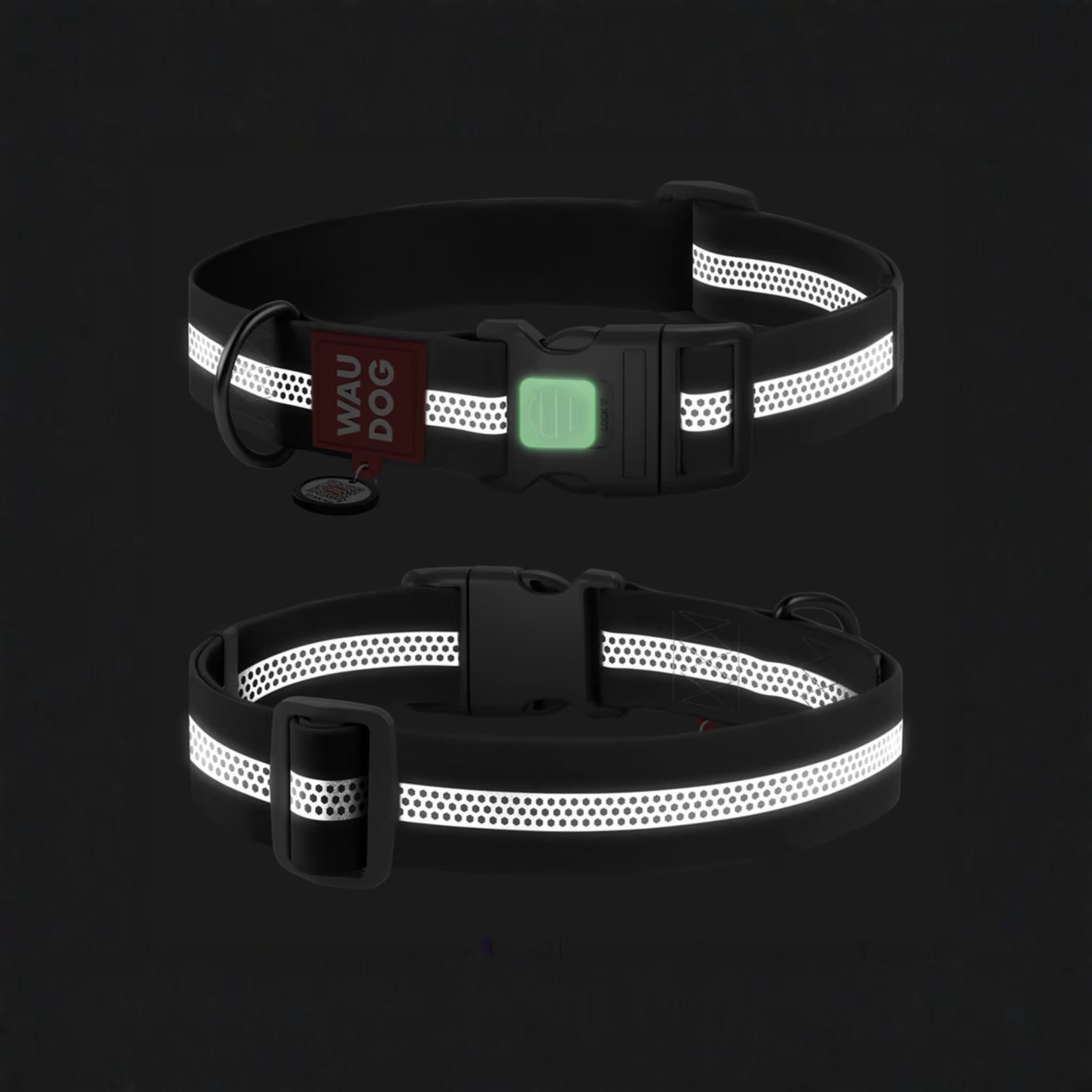 Waterproof Reflective Dog Collar with QR ID Tag