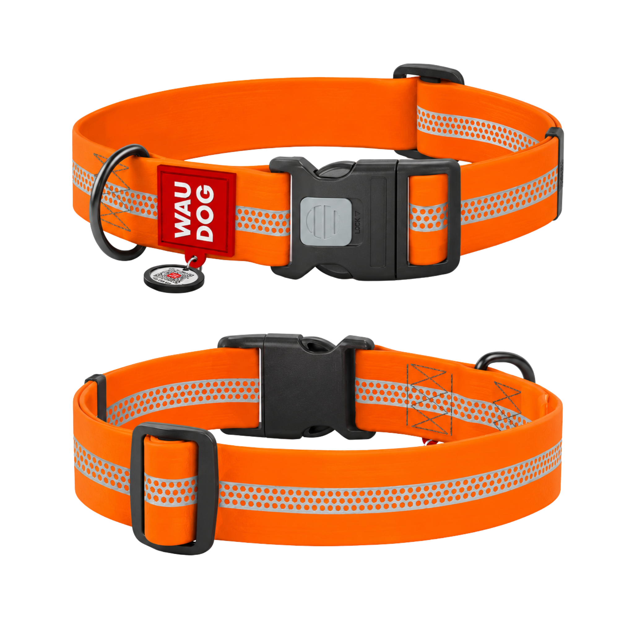 Collier de chien imperméable réfléchissant avec identification QR