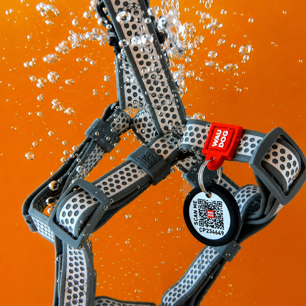 Waterproof Reflective Dog Harness with QR ID Tag