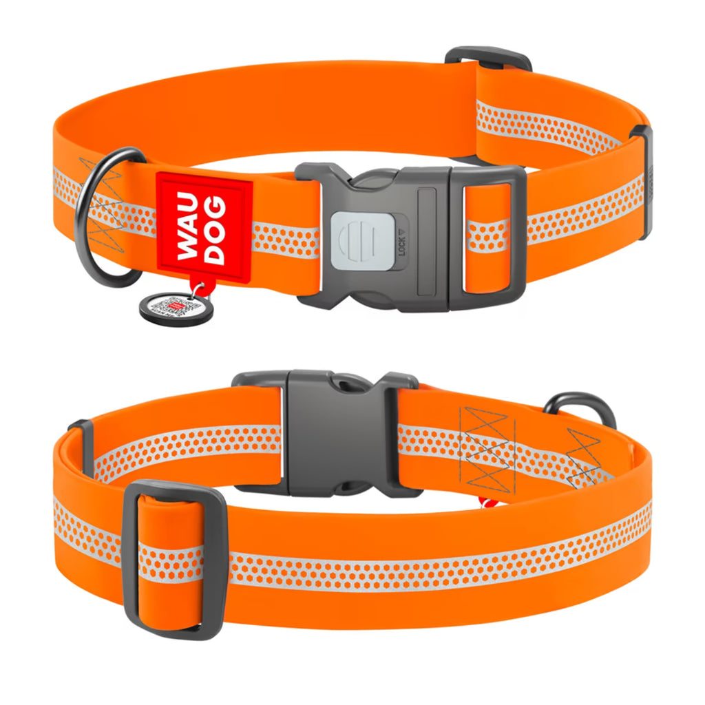 Waterproof Reflective Dog Collar & Leash Set with QR ID Tag
