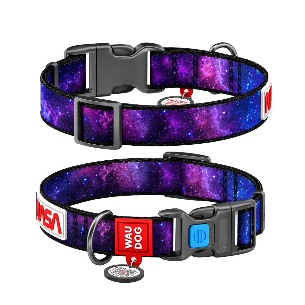 NASA21 Nylon Dog Collar with Smart QR ID Tag
