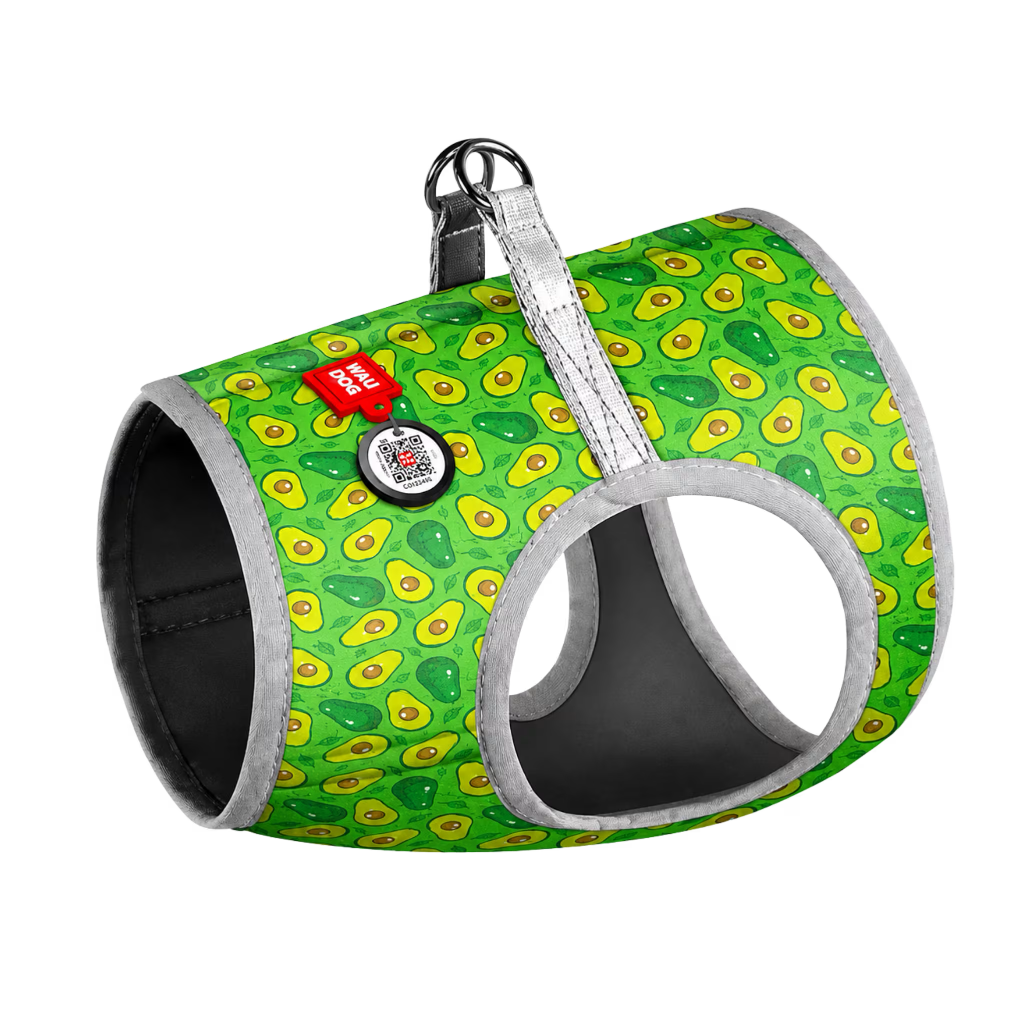 Soft Dog Harness Vest with Smart QR ID Tag - Avocado&Donuts Collection