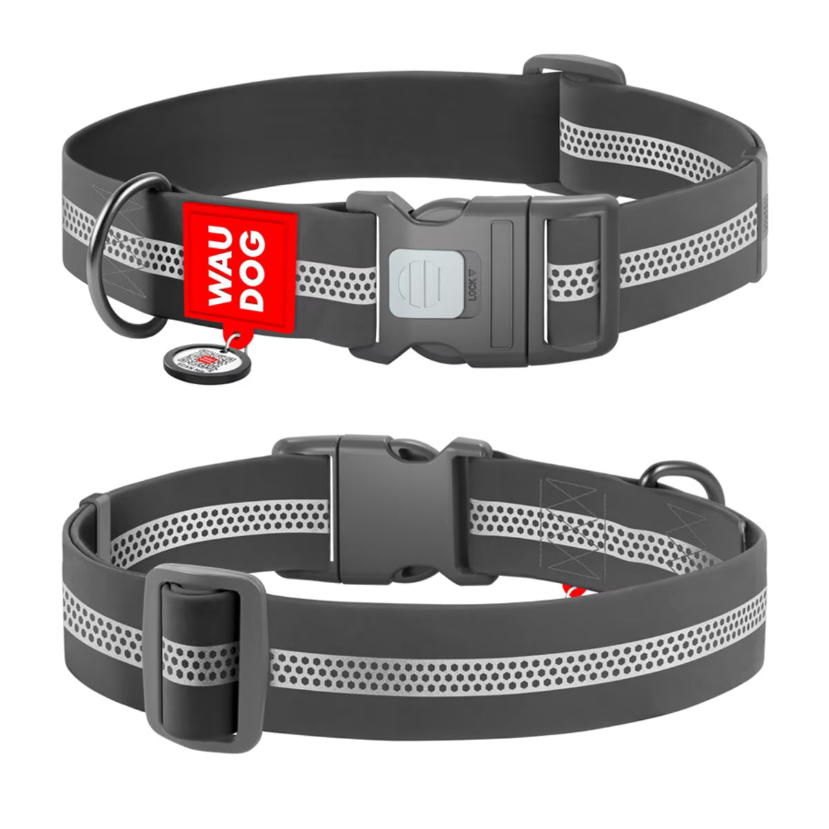 Waterproof Reflective Dog Collar & Leash Set with QR ID Tag