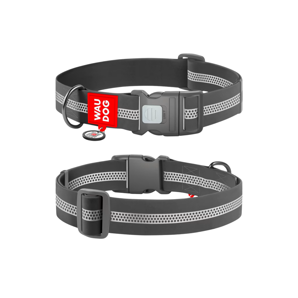 Waterproof Reflective Dog Collar with QR ID Tag