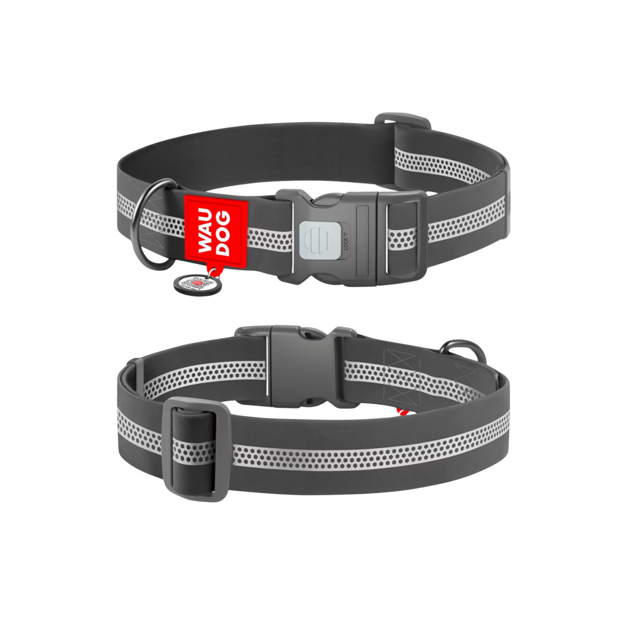 Waterproof Reflective Dog Collar with QR ID Tag