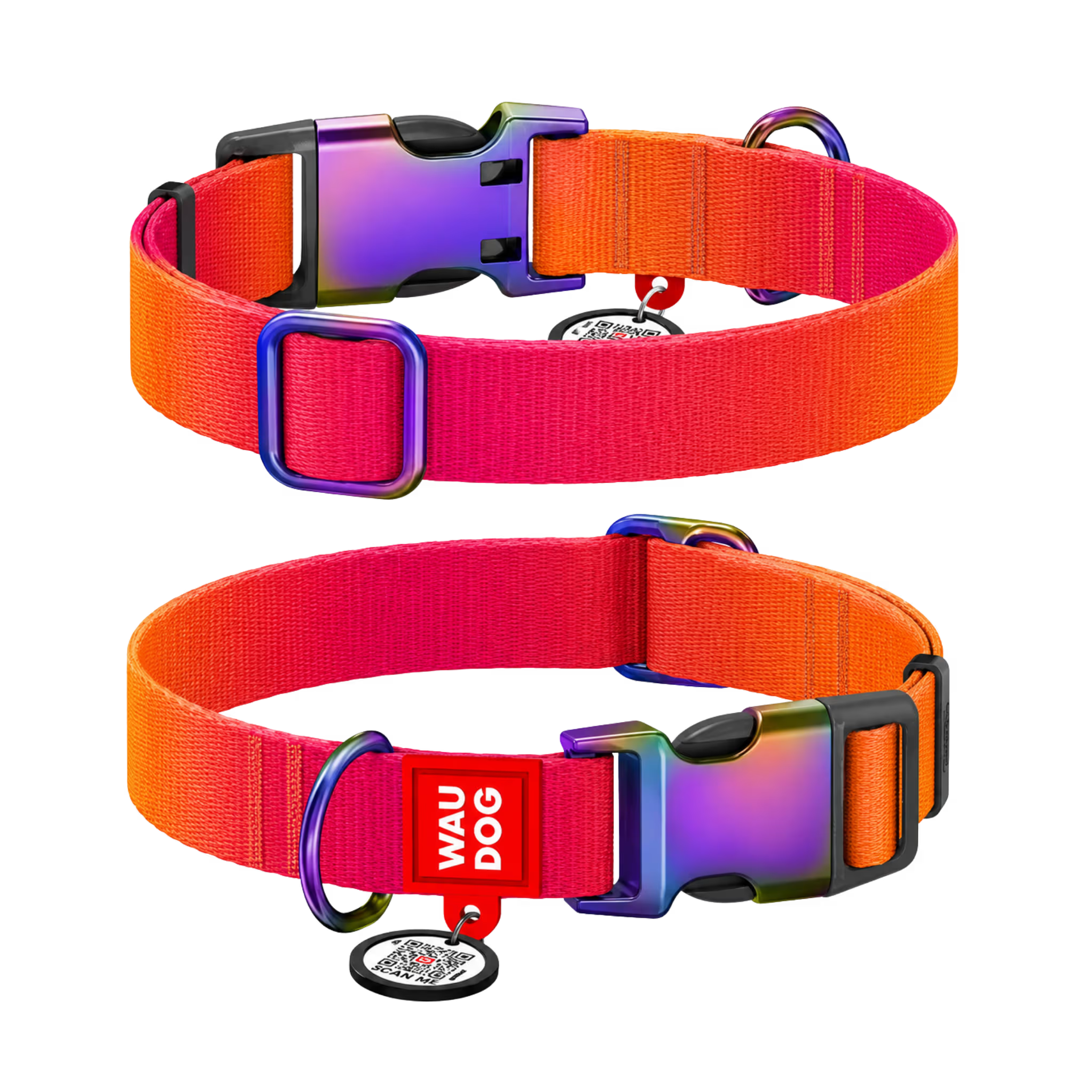 Gradient Recycled Nylon Dog Collar with QR Passport