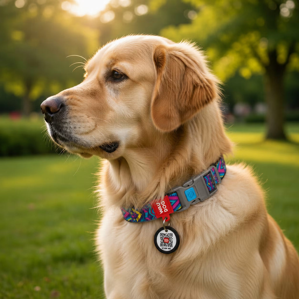 Nylon Dog Collar “Indie” with Smart QR Tag