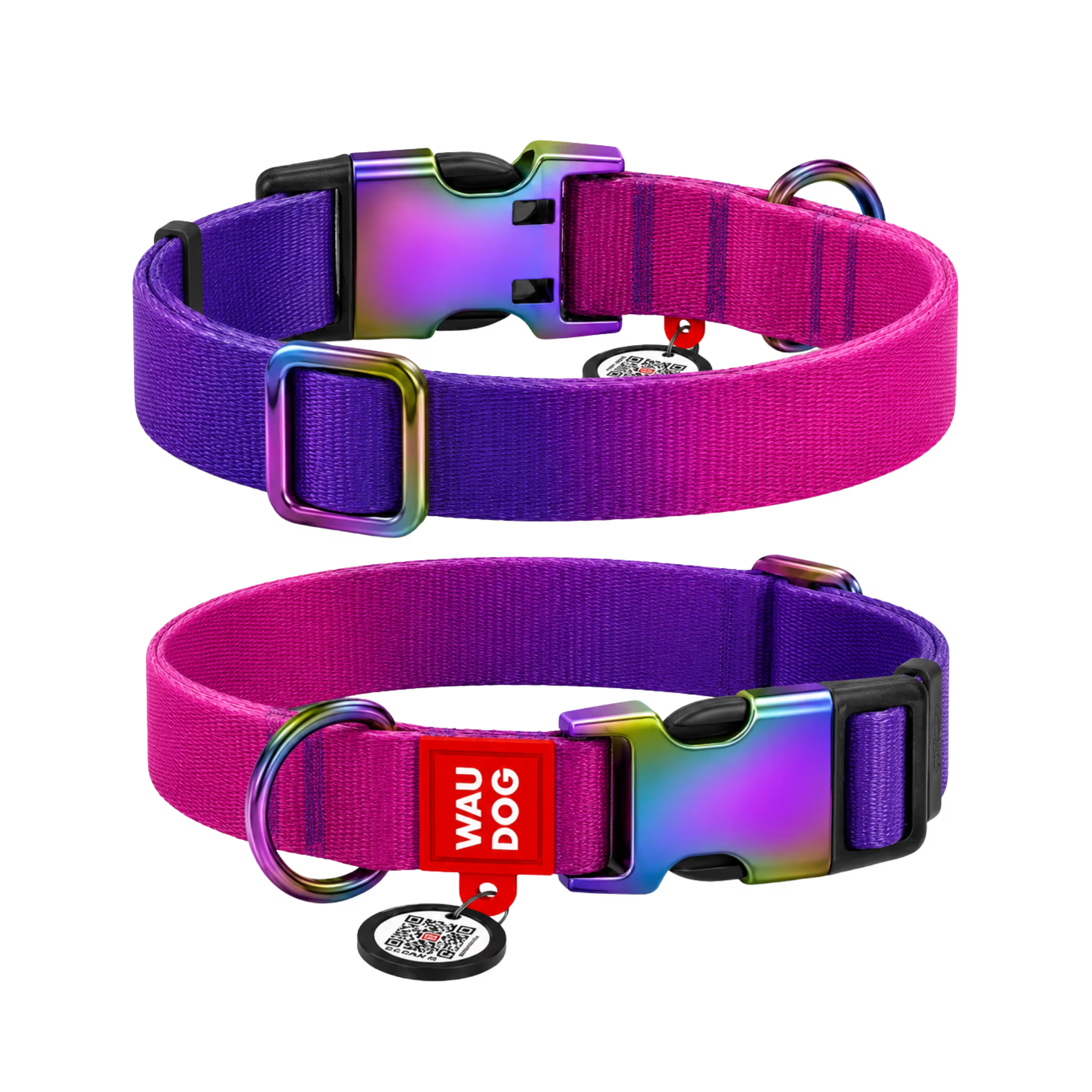Gradient Recycled Nylon Dog Collar with QR Passport