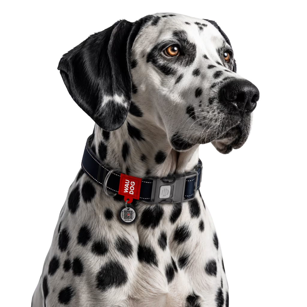 Mono Reflective Dog Collar with QR ID Tag