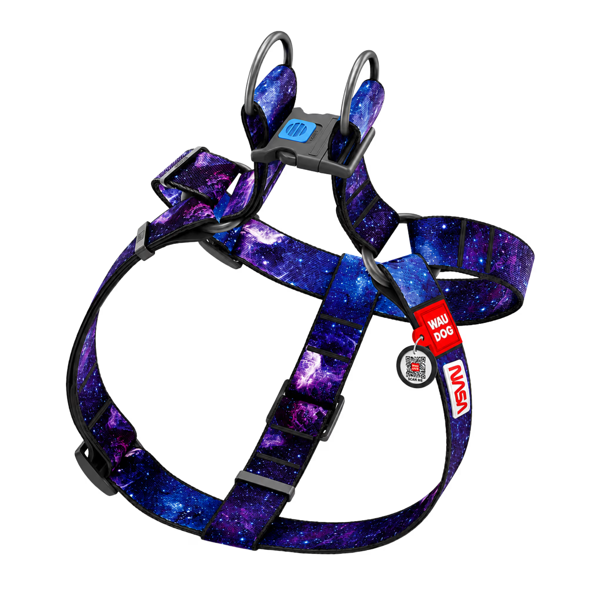 Nylon Dog Harness with Smart QR ID Tag - NASA21 Collection