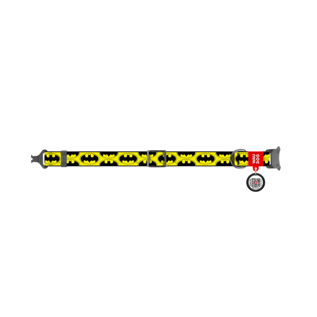 Batman Dog Collar with QR ID Tag