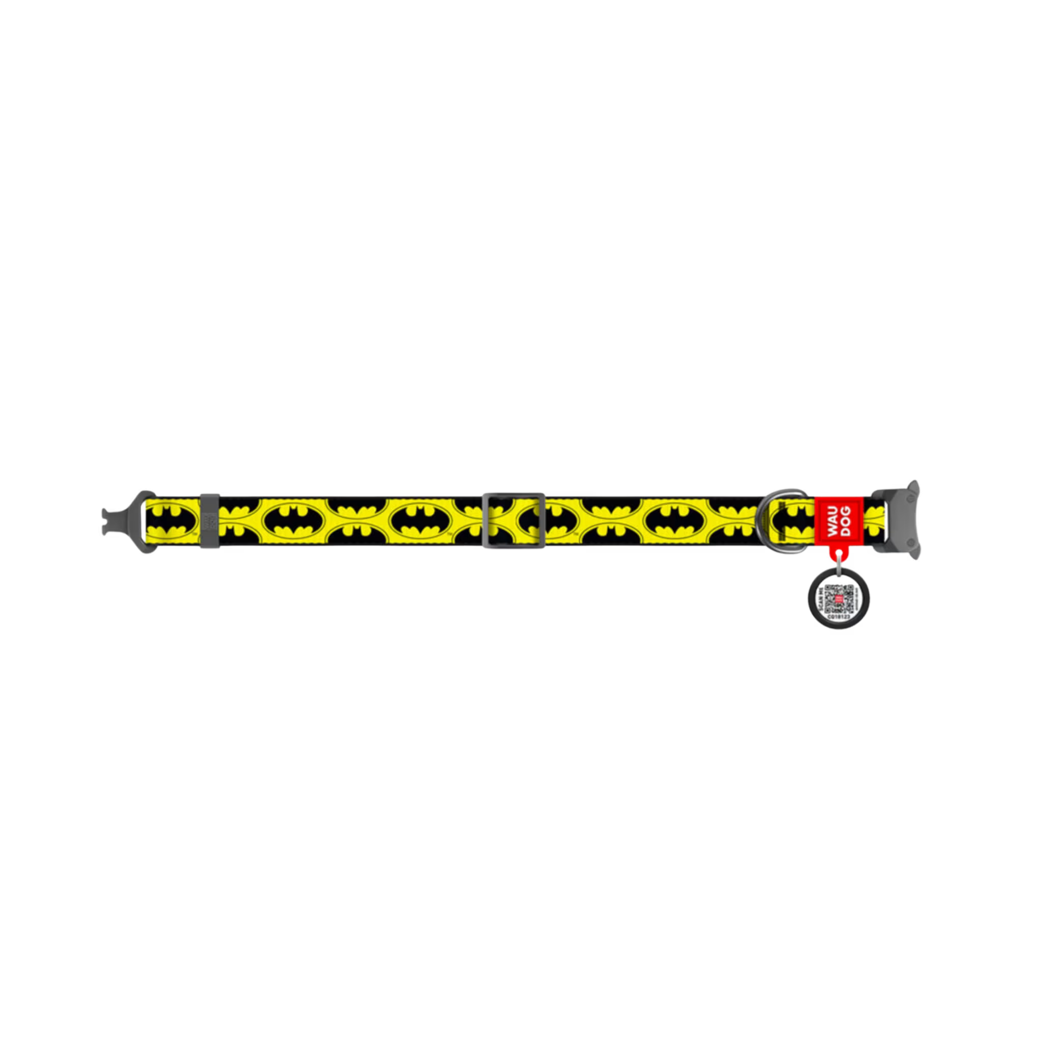 Batman Dog Collar with QR ID Tag