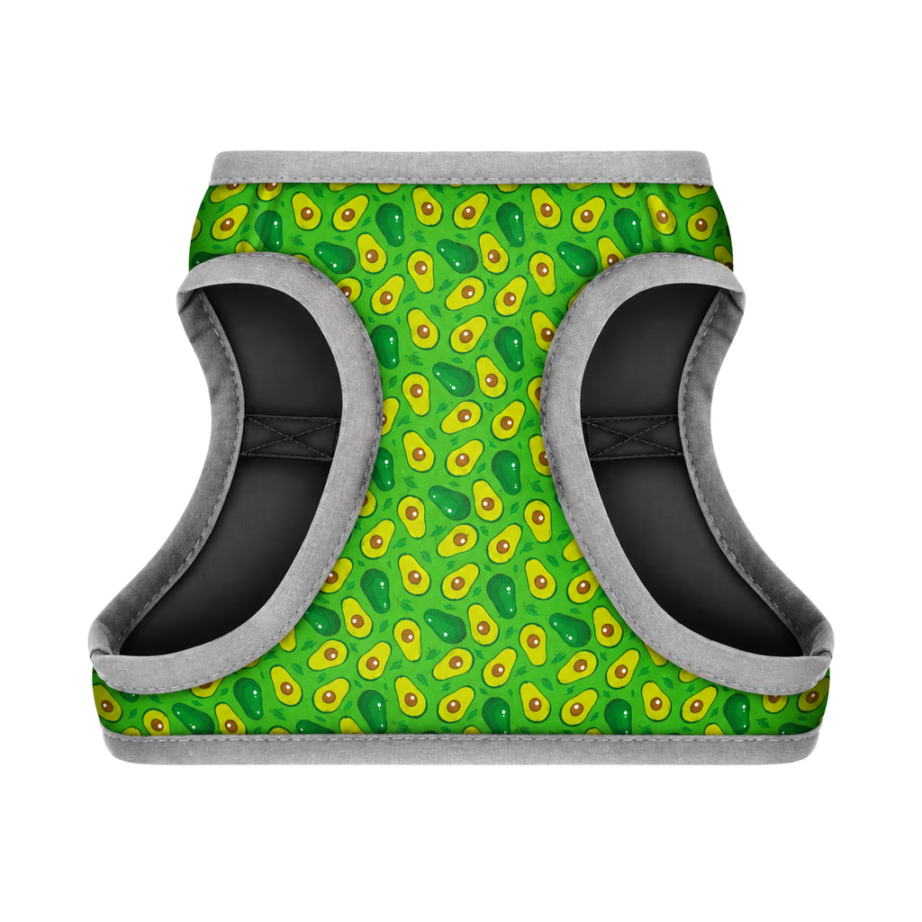 Soft Dog Harness Vest with Smart QR ID Tag - Avocado&Donuts Collection