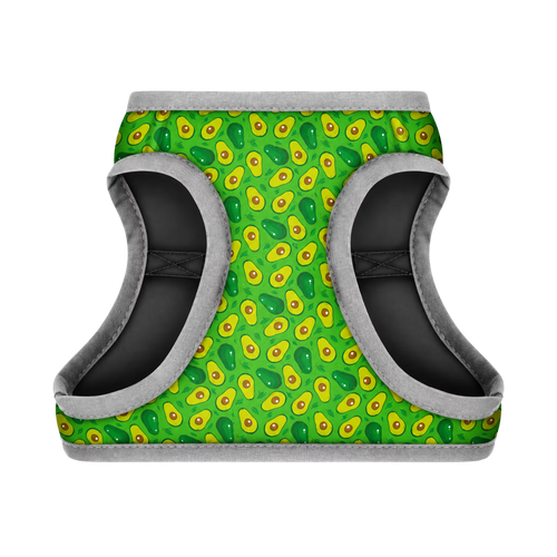 Soft Dog Harness Vest with Smart QR ID Tag - Avocado&Donuts Collection