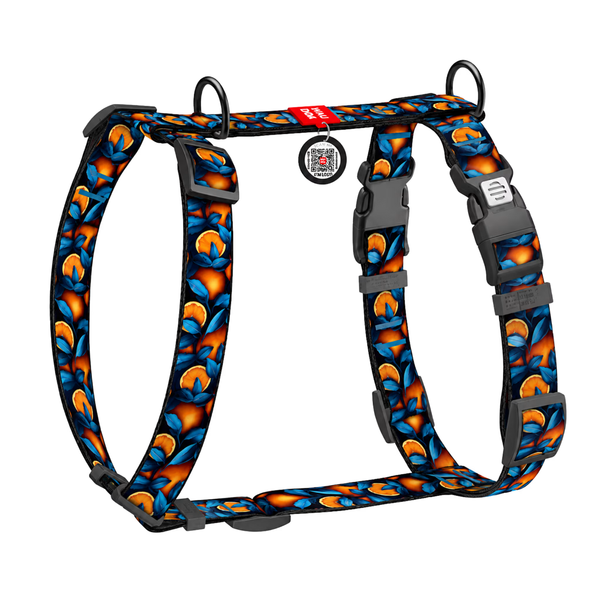 Monsters & Oranges H-Harness Dog Harness with QR ID Tag