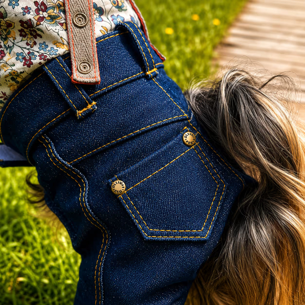 Jeans and Cap Denim Set for Small Dogs