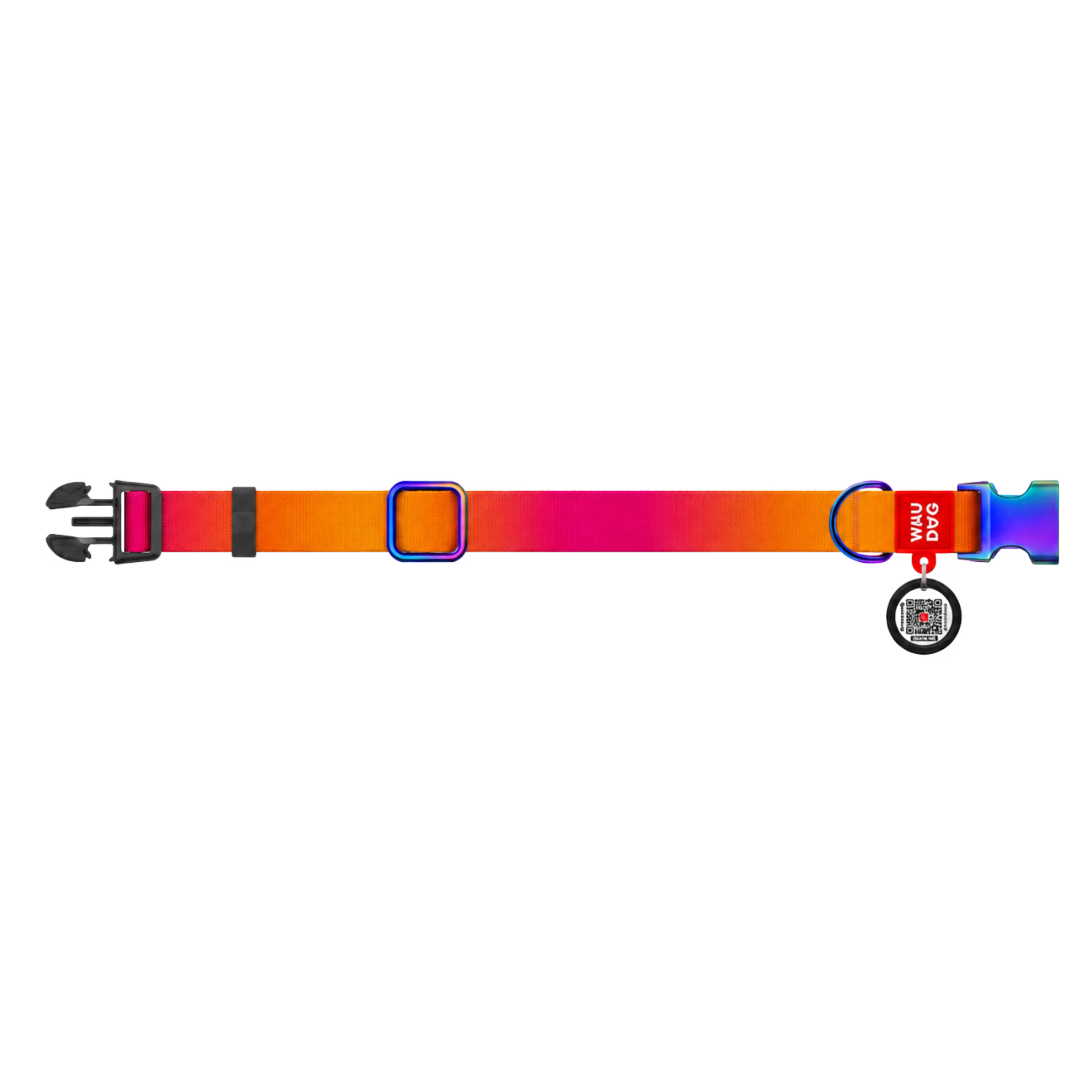 Gradient Recycled Nylon Dog Collar with QR Passport