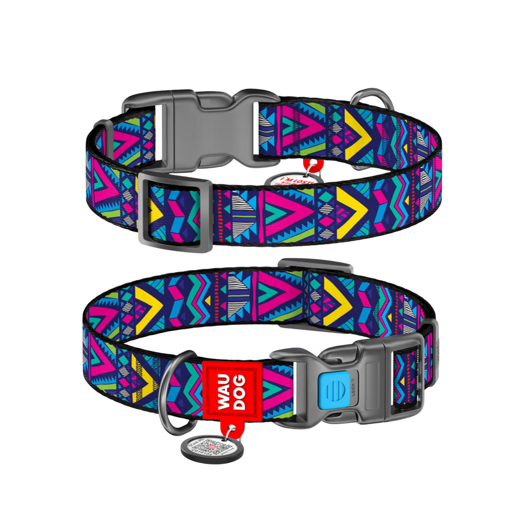 Nylon Dog Collar “Indie” with Smart QR Tag