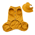 Linen Dog Jumpsuit & Sun Hat Set - Lightweight Summer Dog Outfit