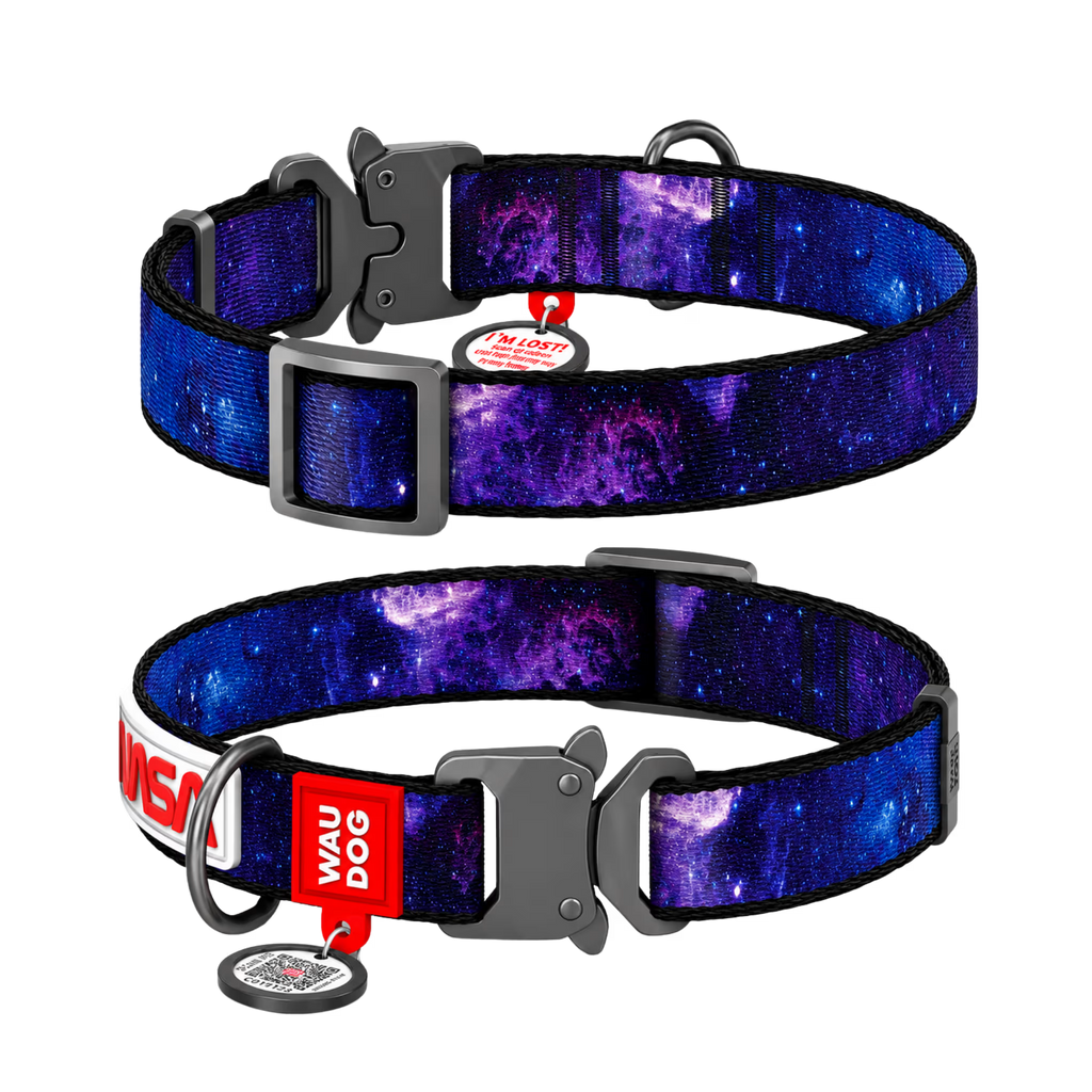 Nylon Dog Collar with Smart QR ID Tag - NASA21 Collection