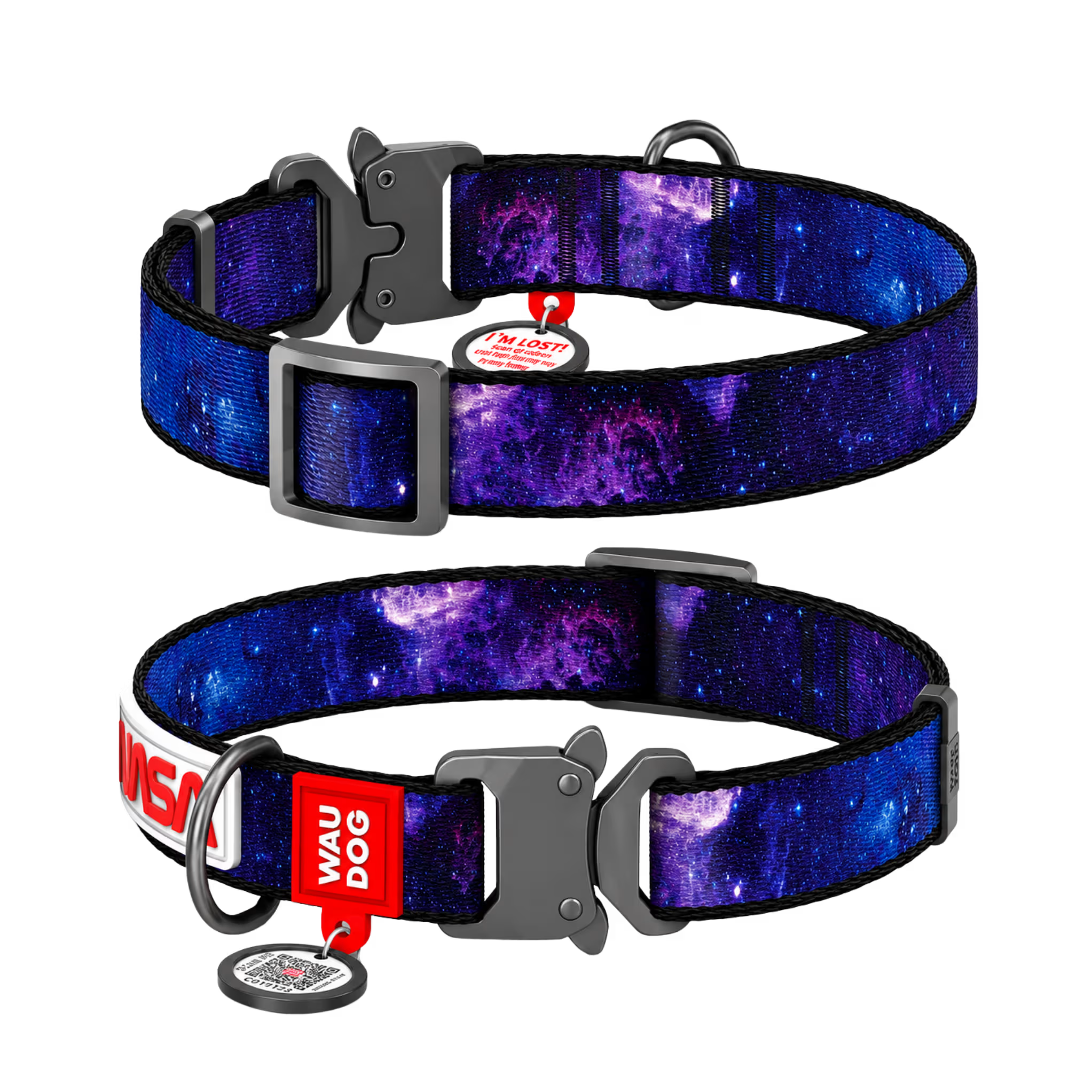 Nylon Dog Collar with Smart QR ID Tag - NASA21 Collection