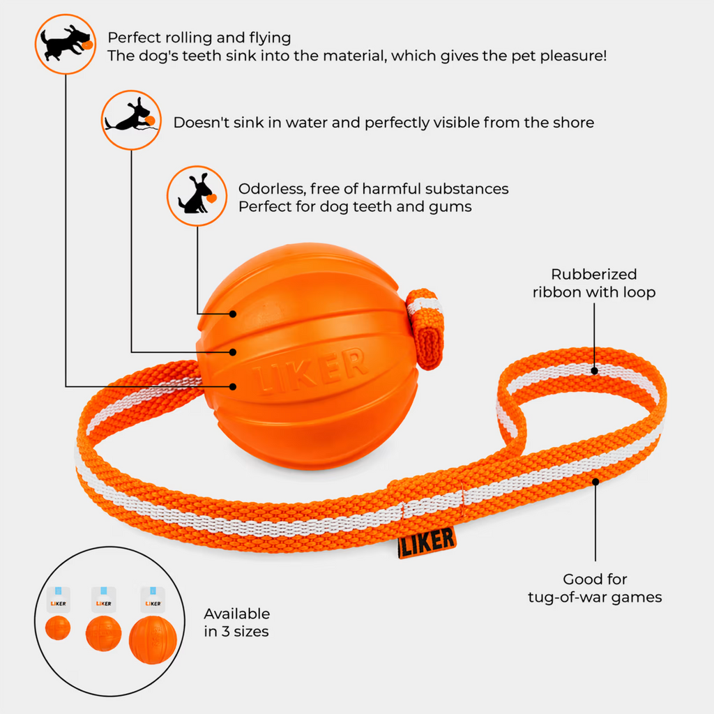 LIKER Line Dog Ball with Long Rope