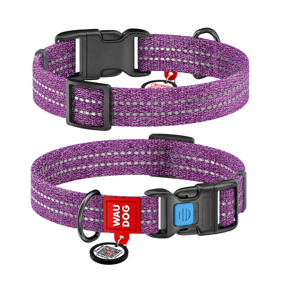 Eco-Friendly Recycled Cotton Dog Collar with Smart QR ID Tag