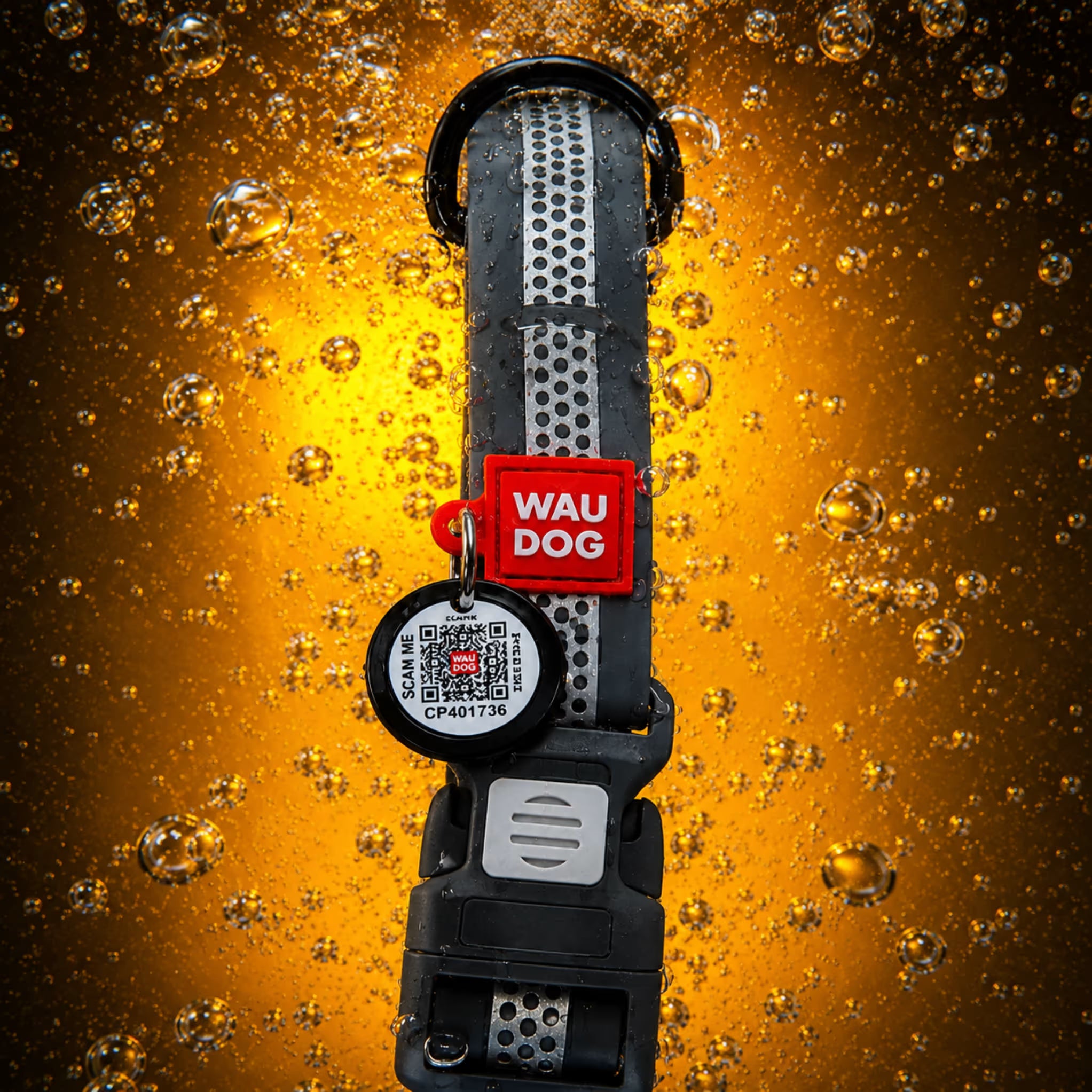 Collier de chien imperméable réfléchissant avec identification QR