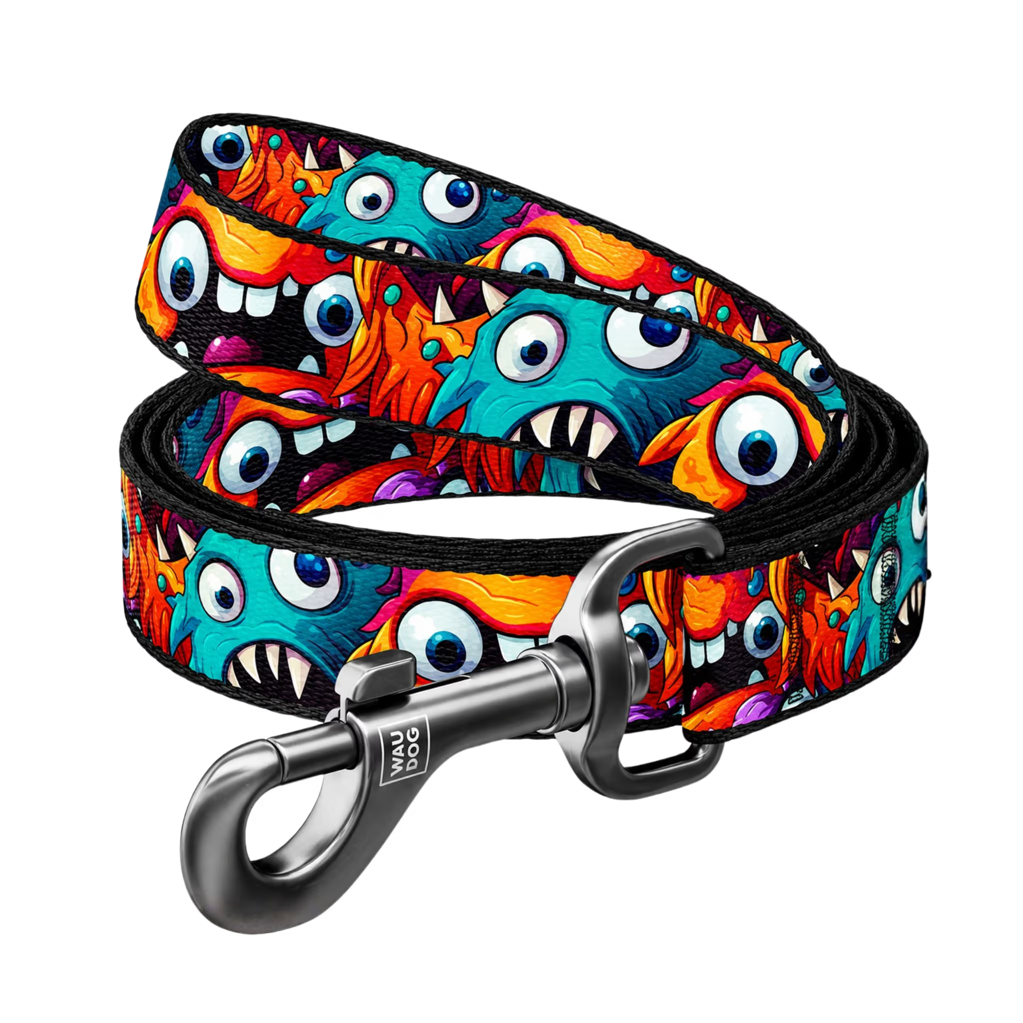 Nylon Dog Leash – Monsters & Oranges Collection