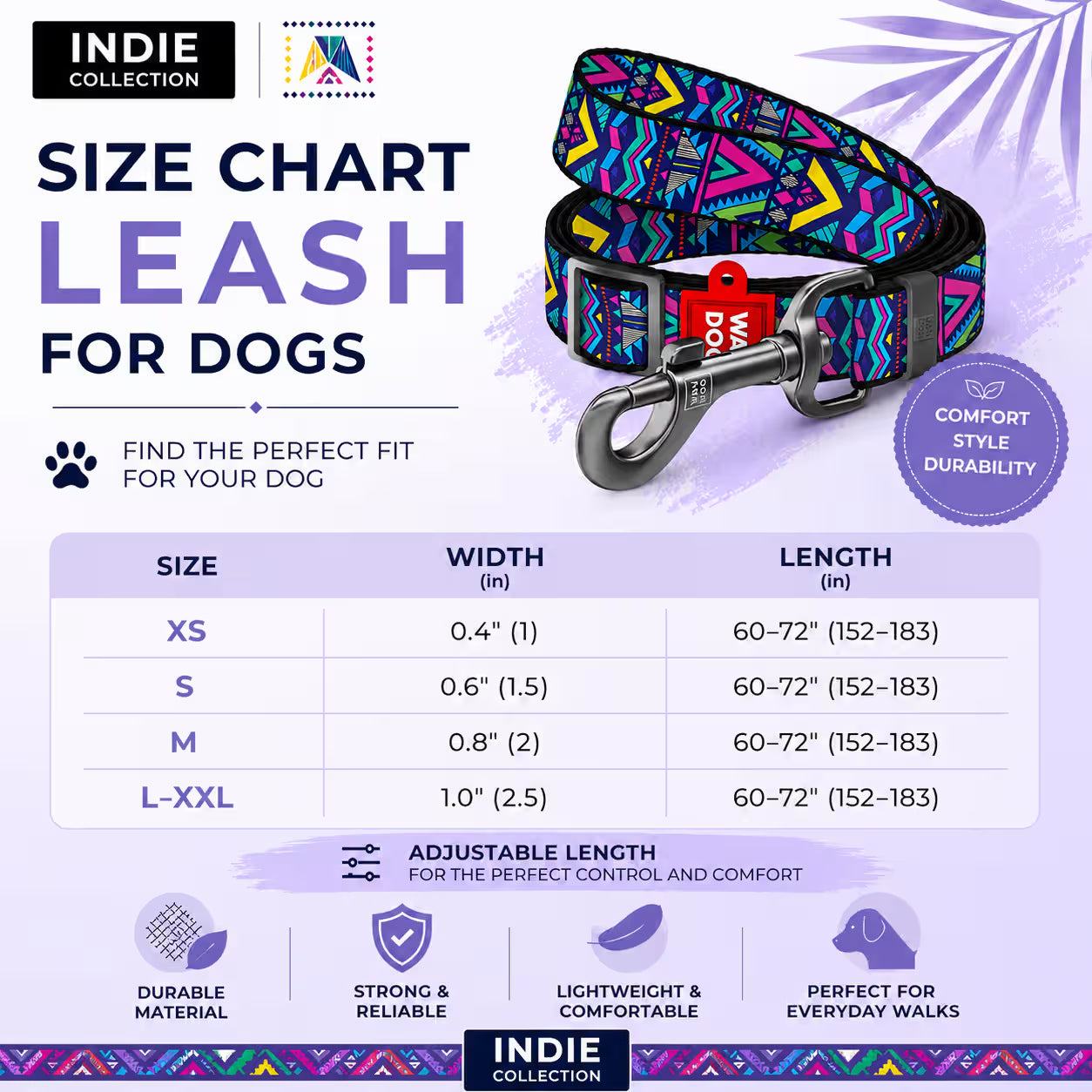 Nylon Dog Leash - Indie Collection