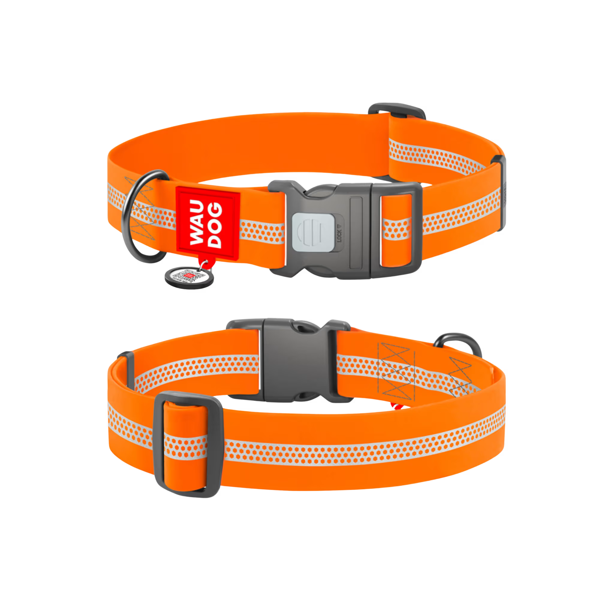 Waterproof Reflective Dog Collar with QR ID Tag