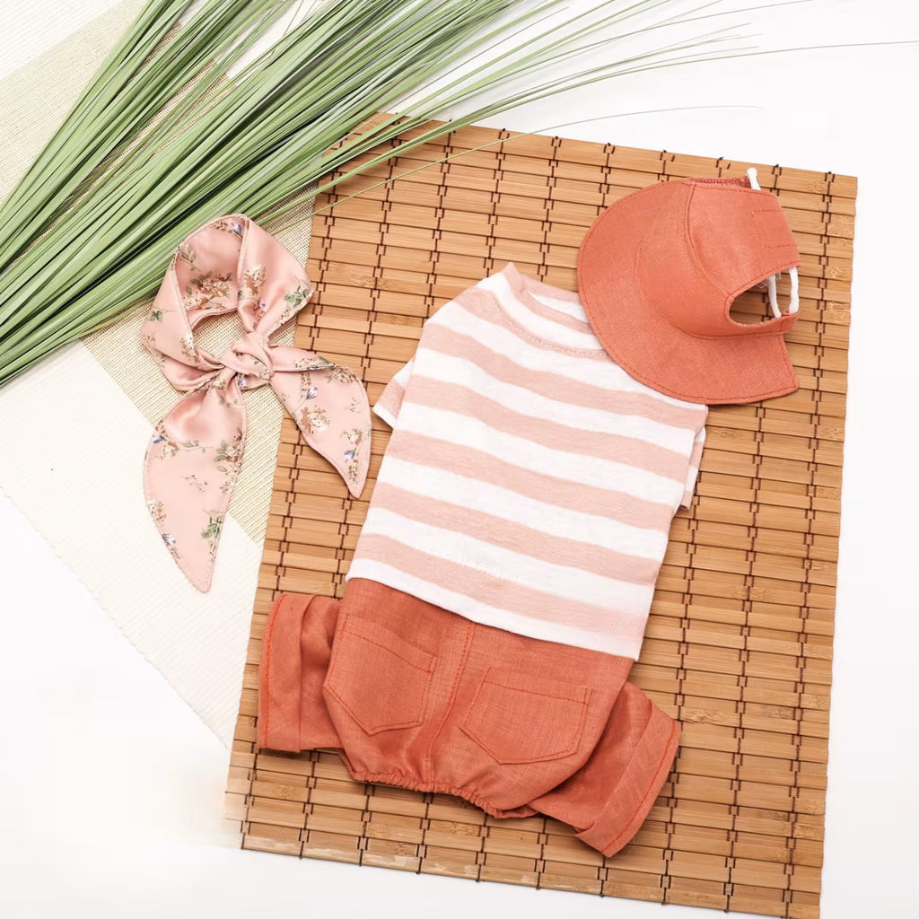 Dog Outfit with Matching Sun Hat
