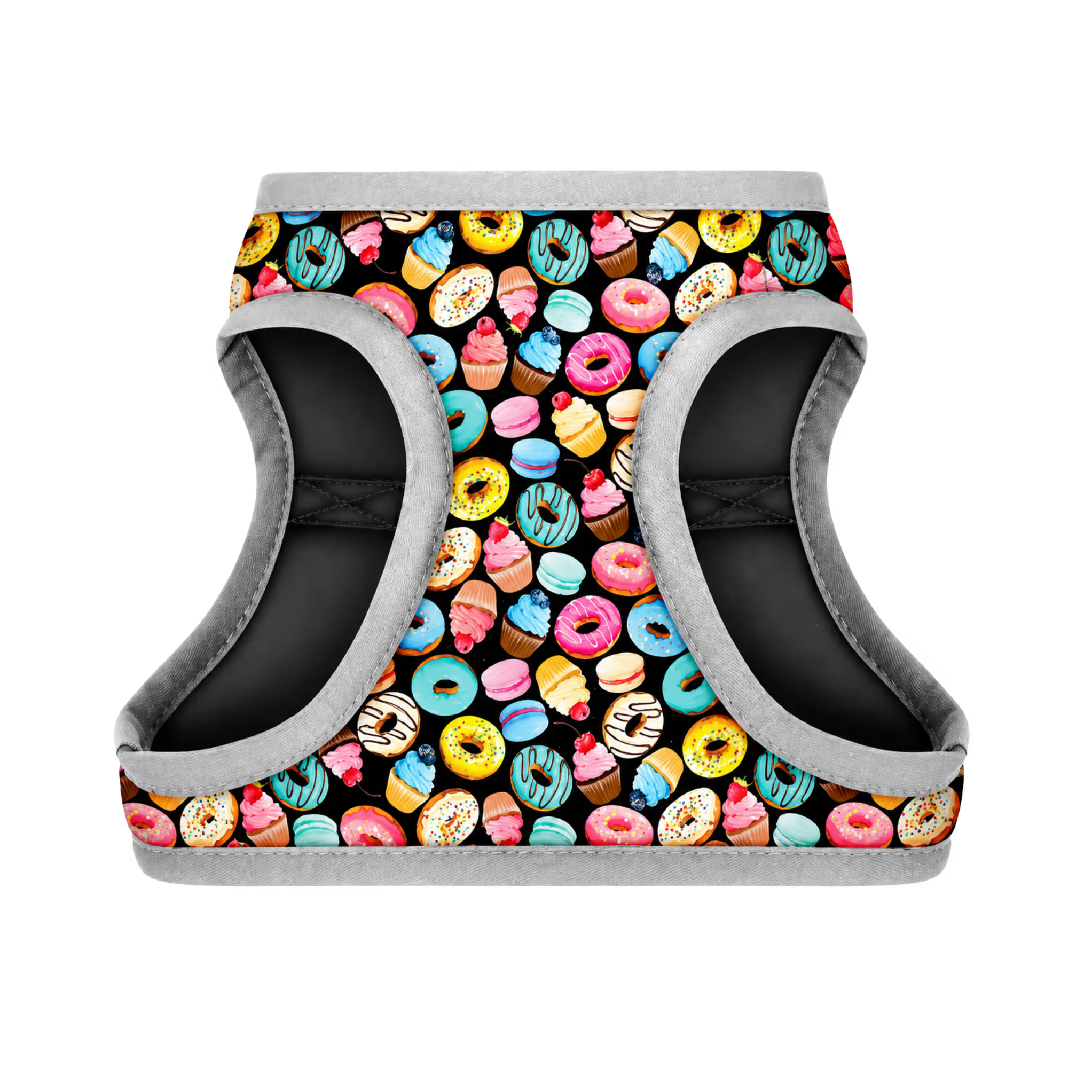 Soft Dog Harness Vest with Smart QR ID Tag - Avocado&Donuts Collection
