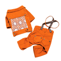 Designer Denim Dog Jacket & Pants Set with Lace