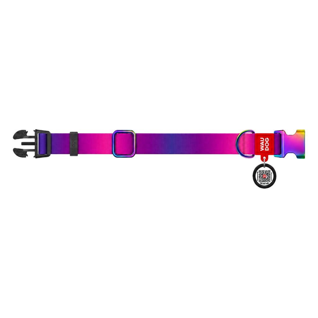 Gradient Recycled Nylon Dog Collar with QR Passport