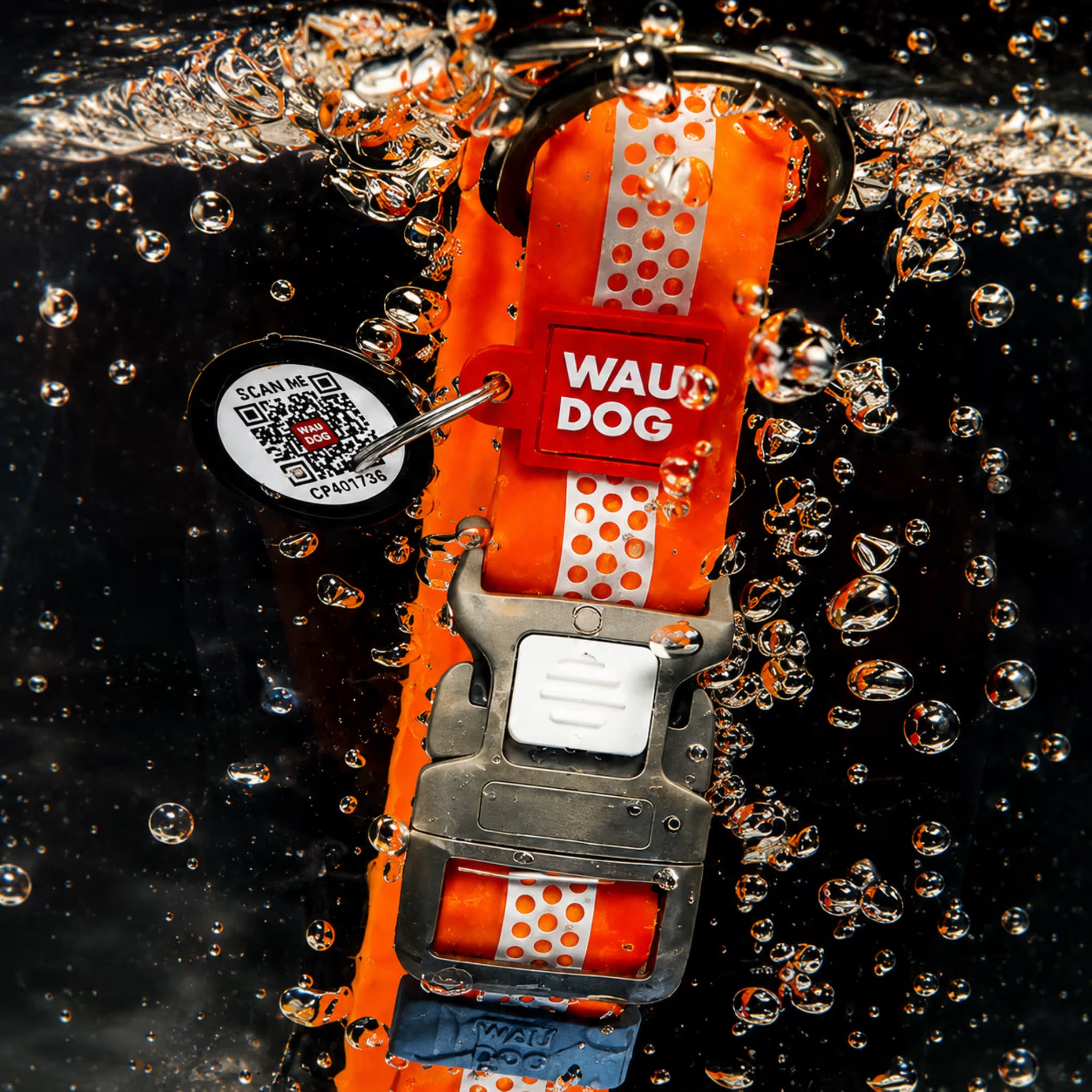 Collier de chien imperméable réfléchissant avec identification QR