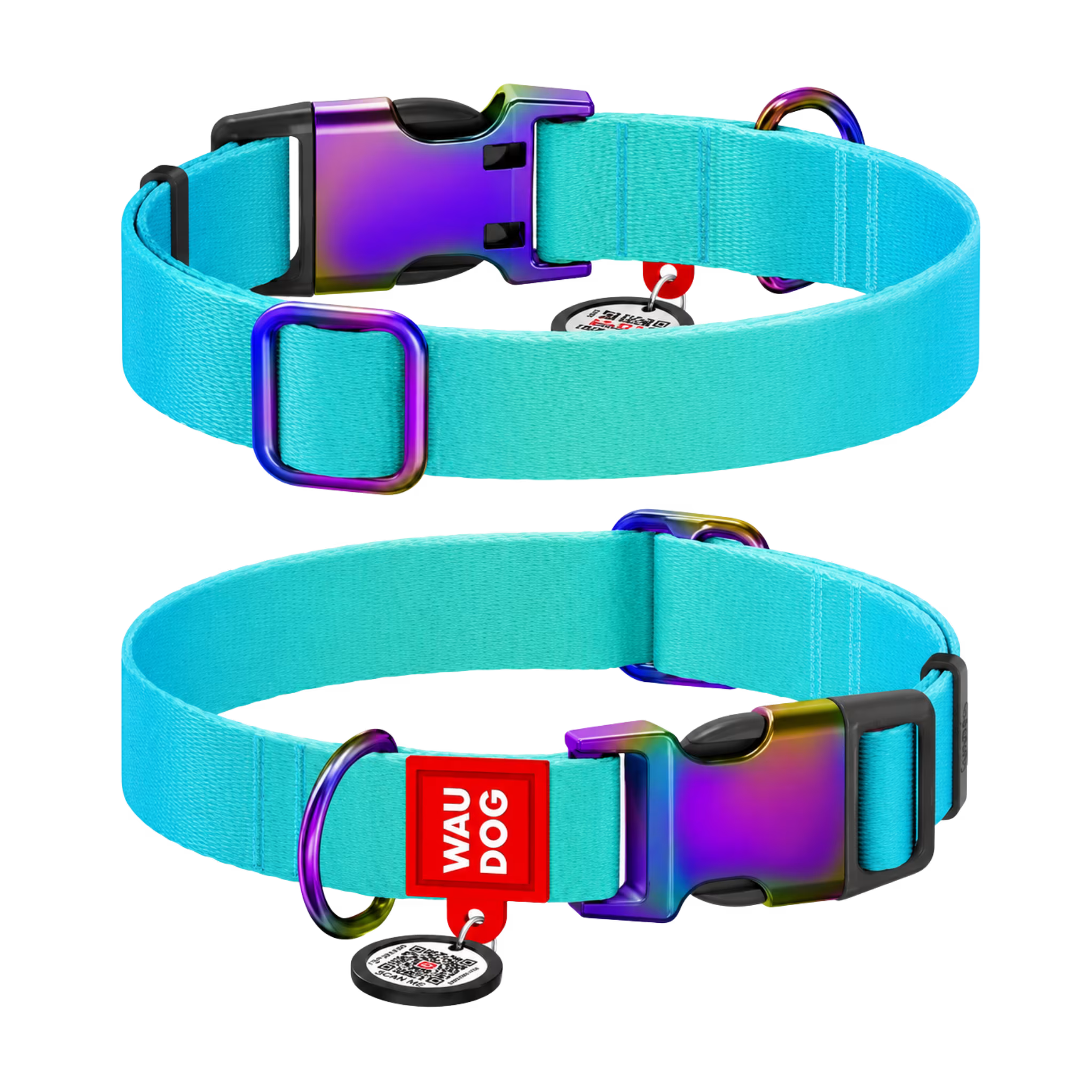 Gradient Recycled Nylon Dog Collar with QR Passport