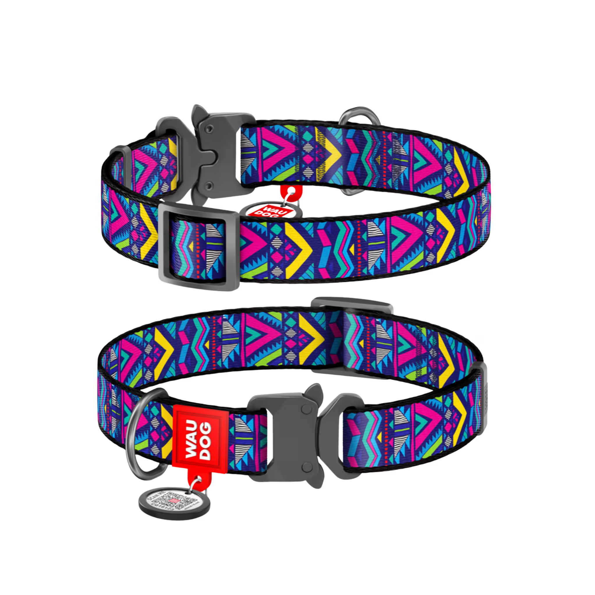 Nylon Dog Collar “Indie” with Smart QR Tag