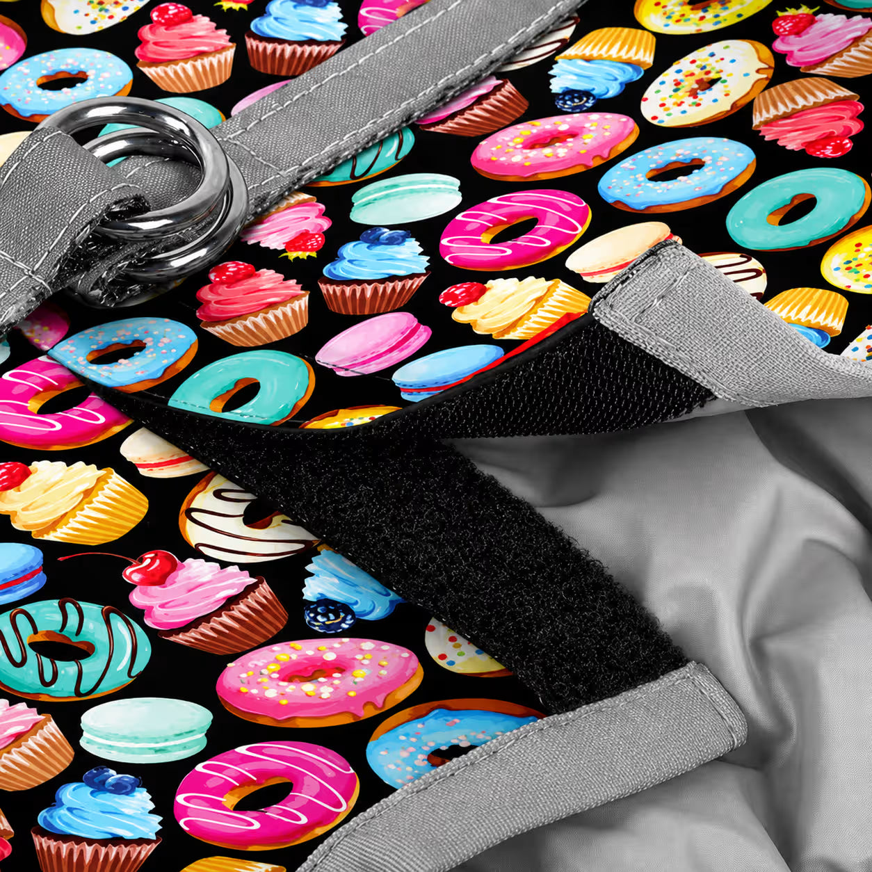 Soft Dog Harness Vest with Smart QR ID Tag - Avocado&Donuts Collection