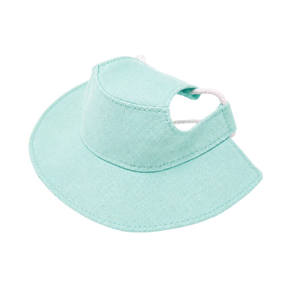 Linen Dog Jumpsuit & Sun Hat Set - Lightweight Summer Dog Outfit