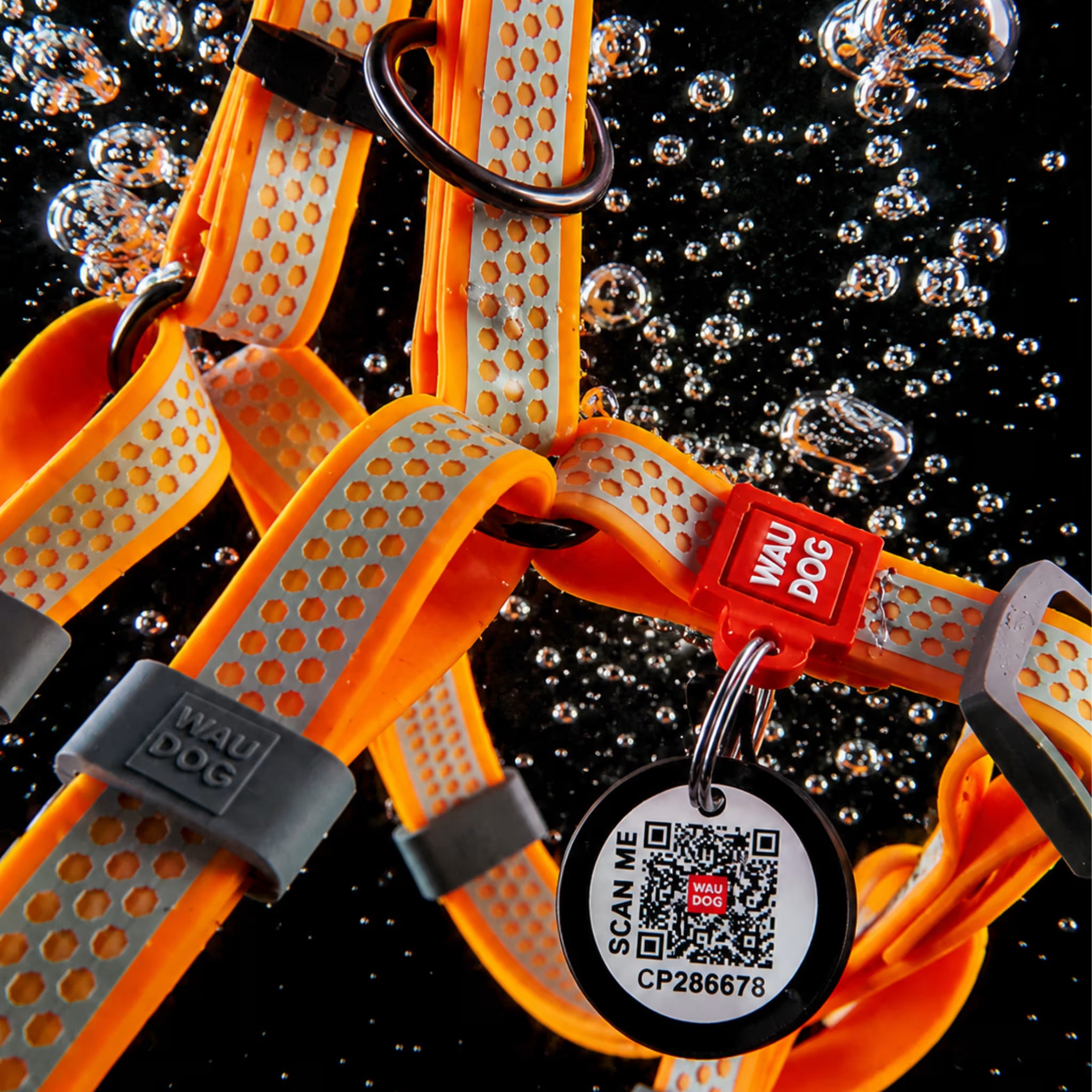 Waterproof Reflective Dog Harness with QR ID Tag