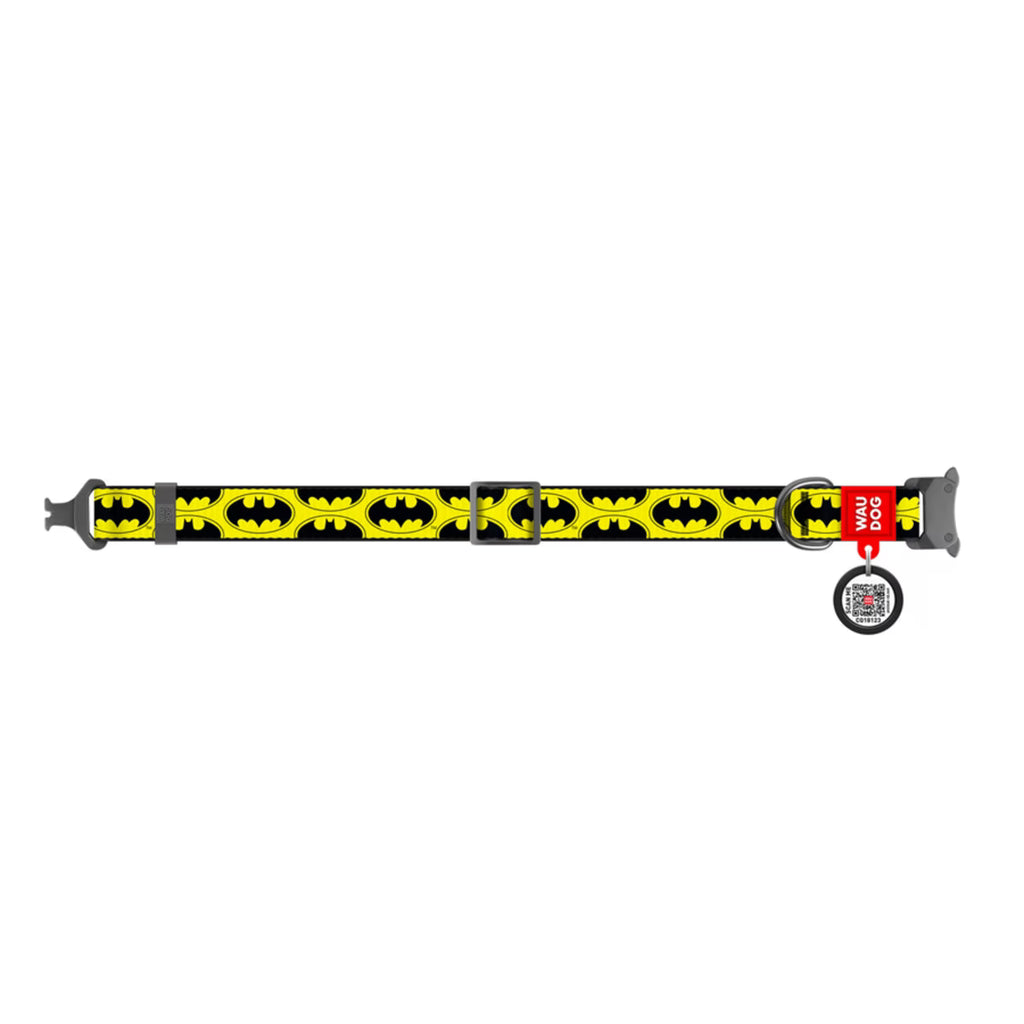 Batman Dog Collar & Leash Set with QR ID Tag