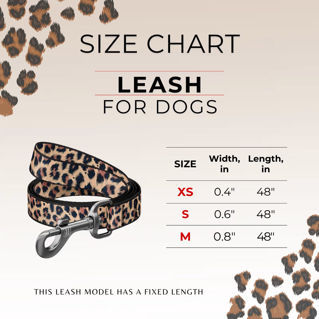 Nylon Dog Leash - Leopard Collection